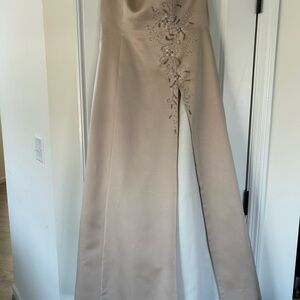 Elegant Beige Gown with Embellishments